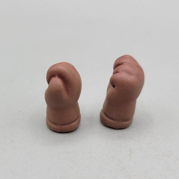 Vintage Doll Hands Brown Porcelain Bisque Baby Toddler Doll Making Restoration - Picture 2 of 6